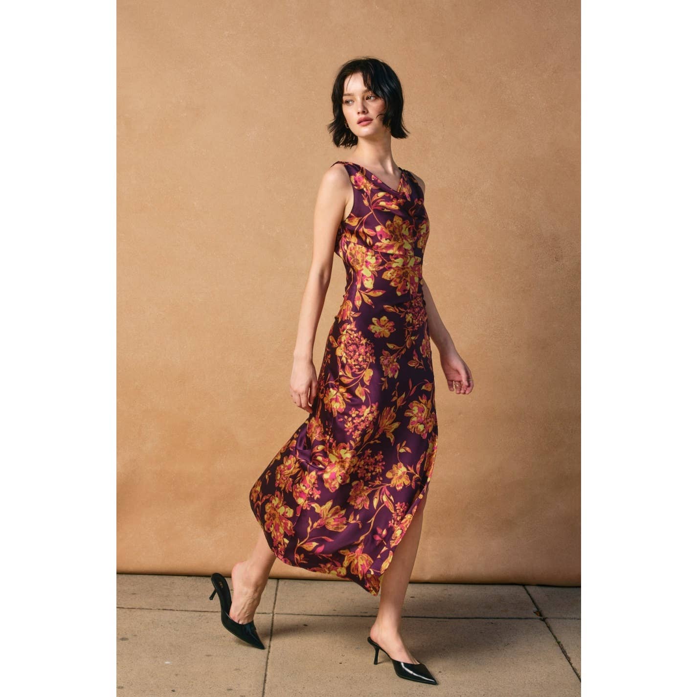 Carlie Drape Neck Dress