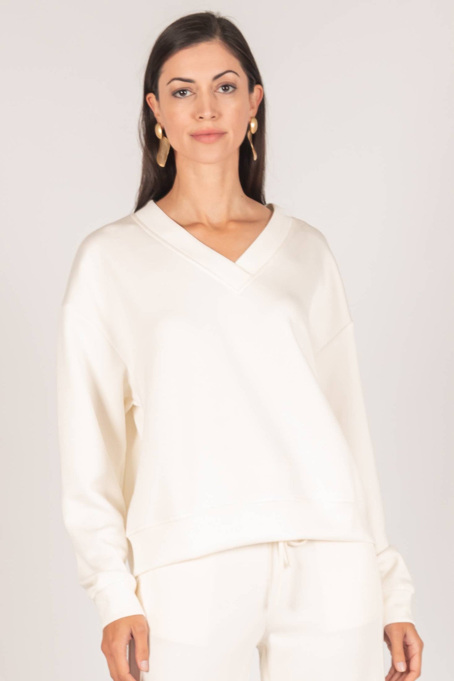 P. CILL Butter Modal V-Neck Pullover Top