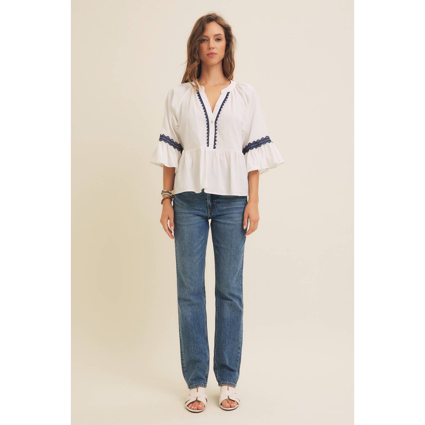 Peplum Trim Top