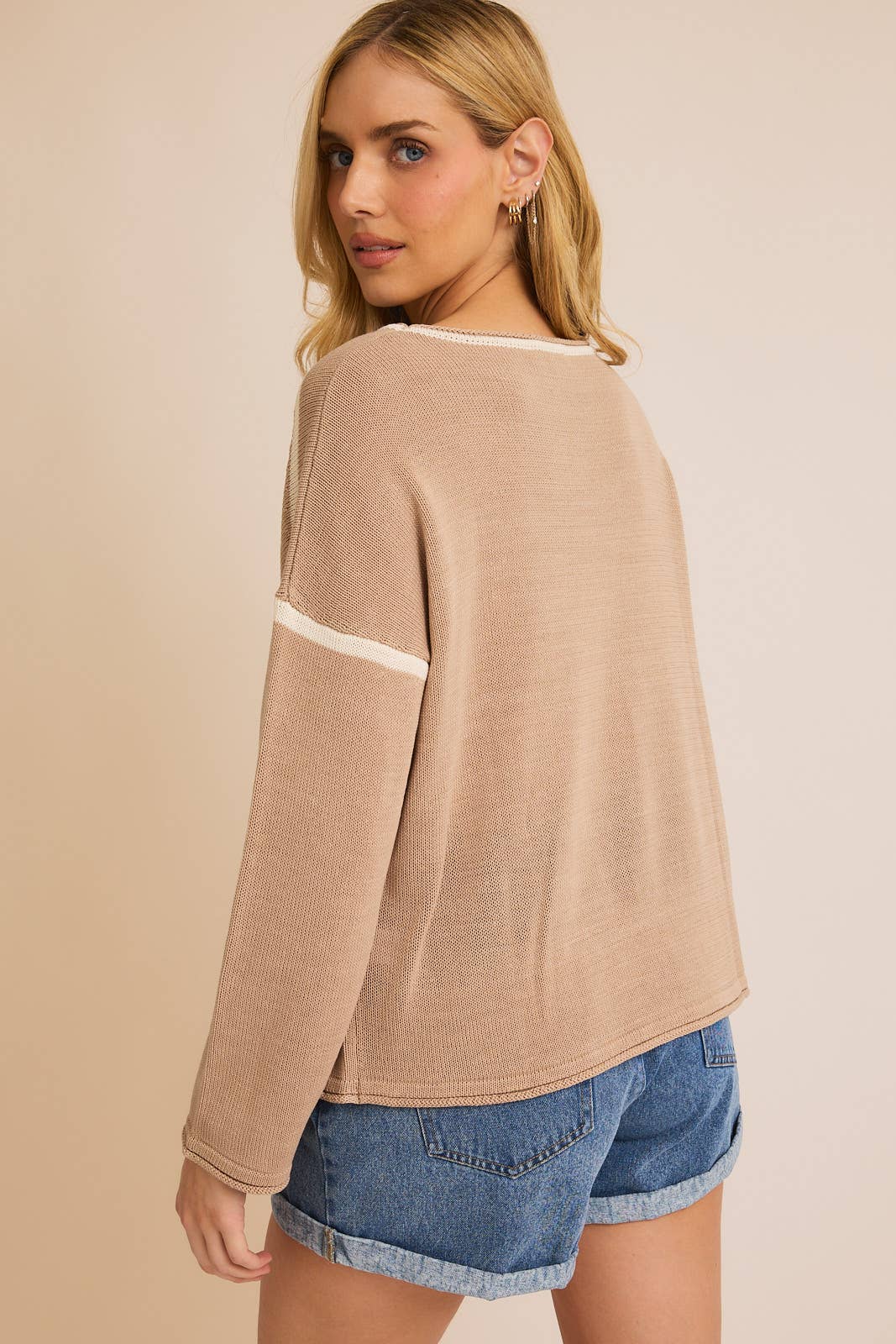 Contrast Sleeve Sweater