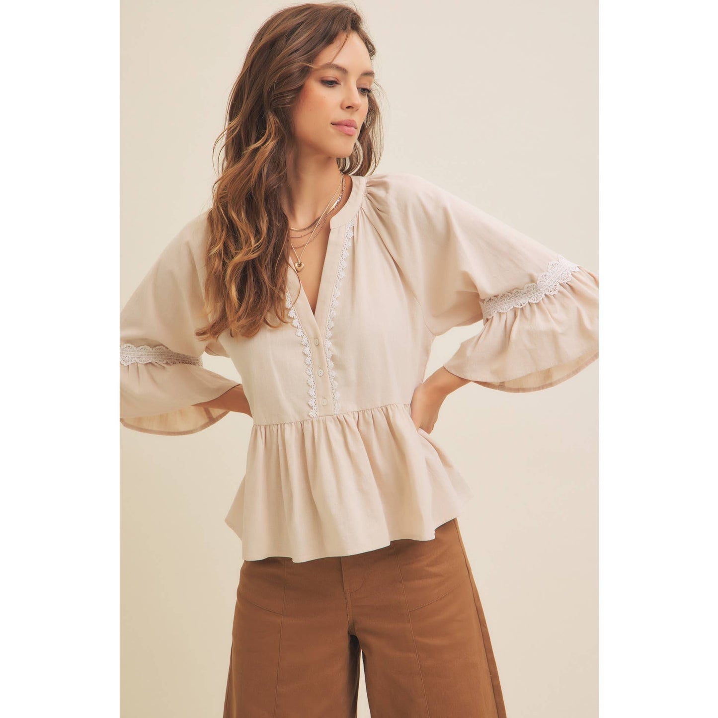 Peplum Trim Top