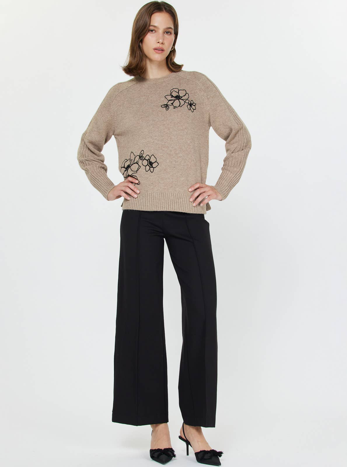 Cashmere Blend Embroidered Sweater