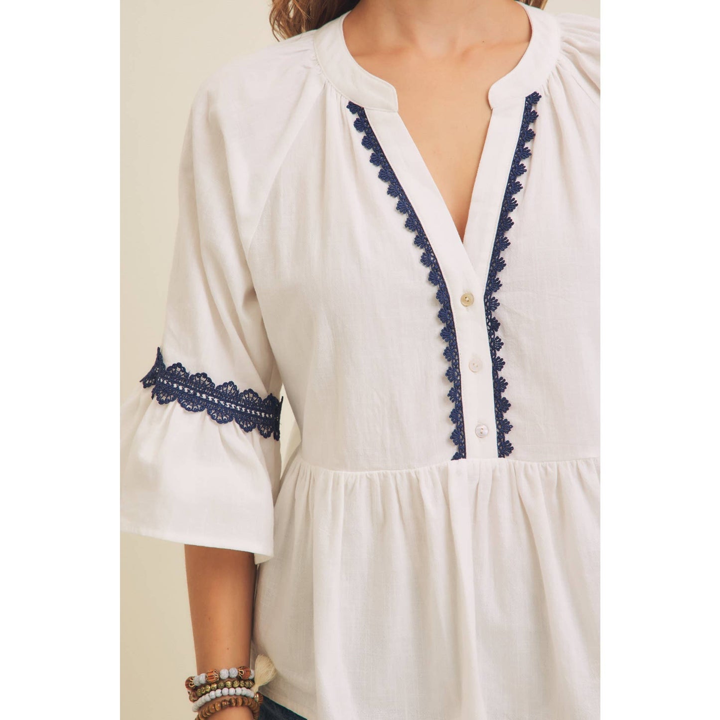 Peplum Trim Top