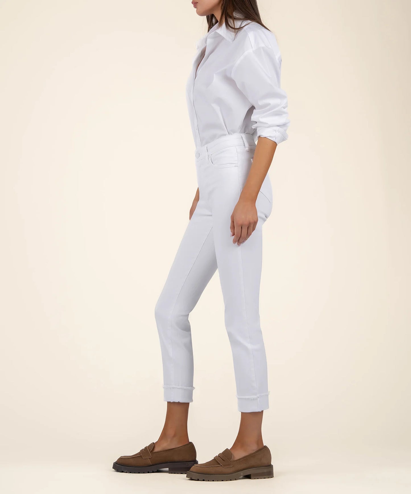 Amy Mid Rise Crop Straight Leg Kut from the Kloth