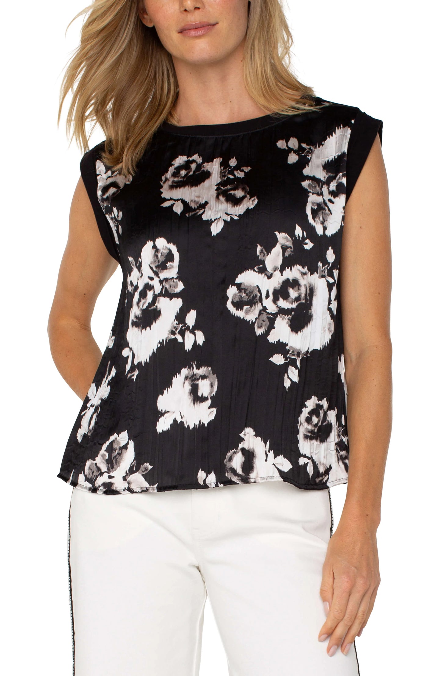 Sleeveless Woven Knit Top by Liverpool