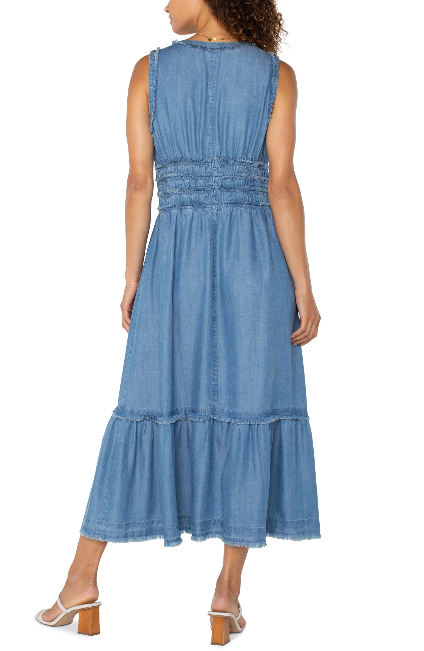 Smocked V-neck Maxi Dress by Liverpool