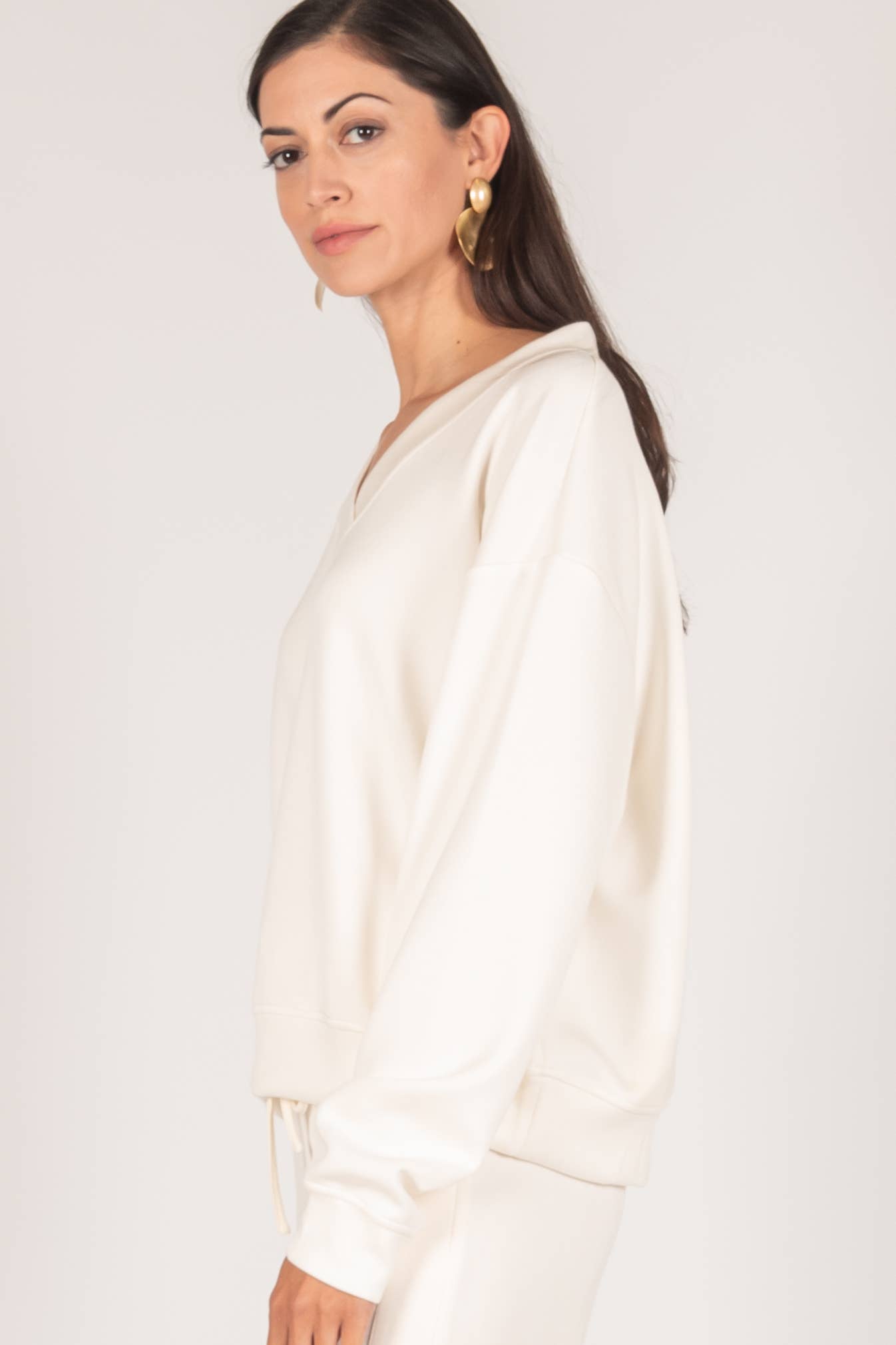 P. CILL Butter Modal V-Neck Pullover Top