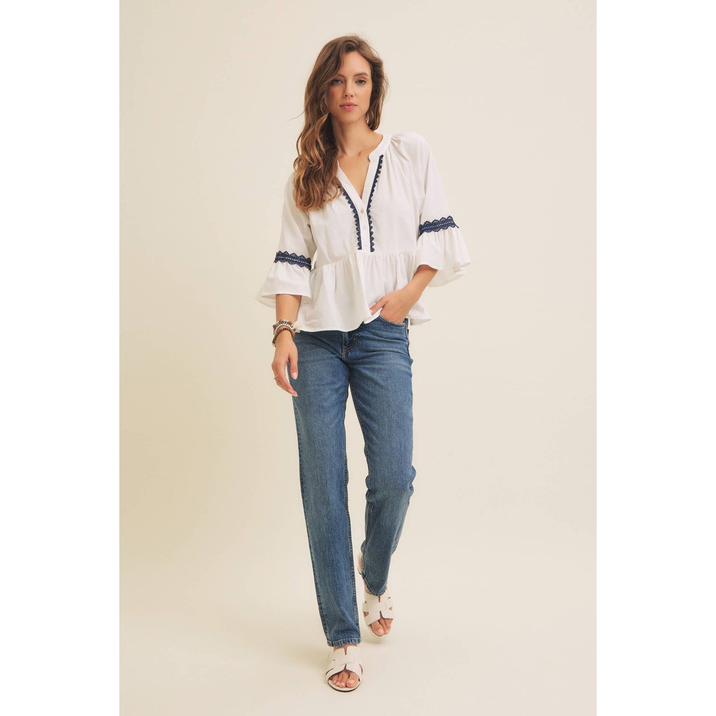Peplum Trim Top