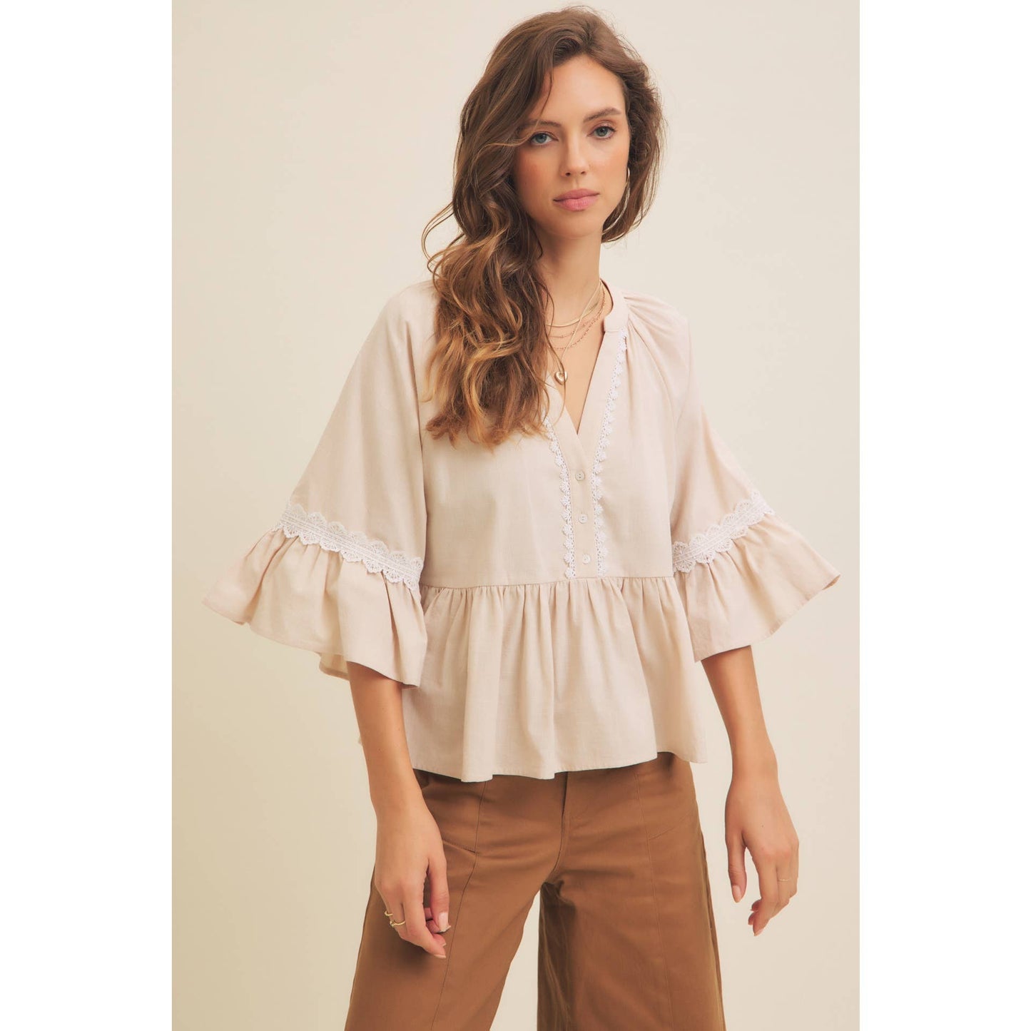 Peplum Trim Top