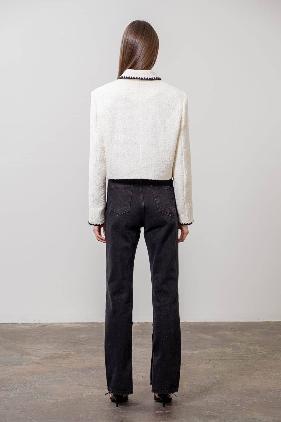 Contrast Trim Blazer
