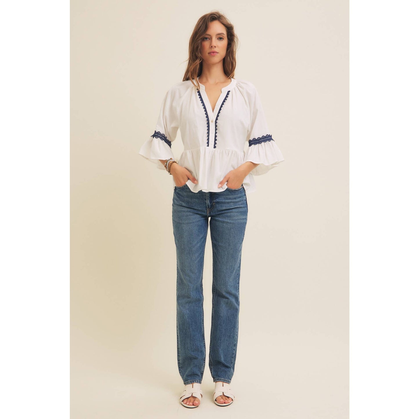 Peplum Trim Top