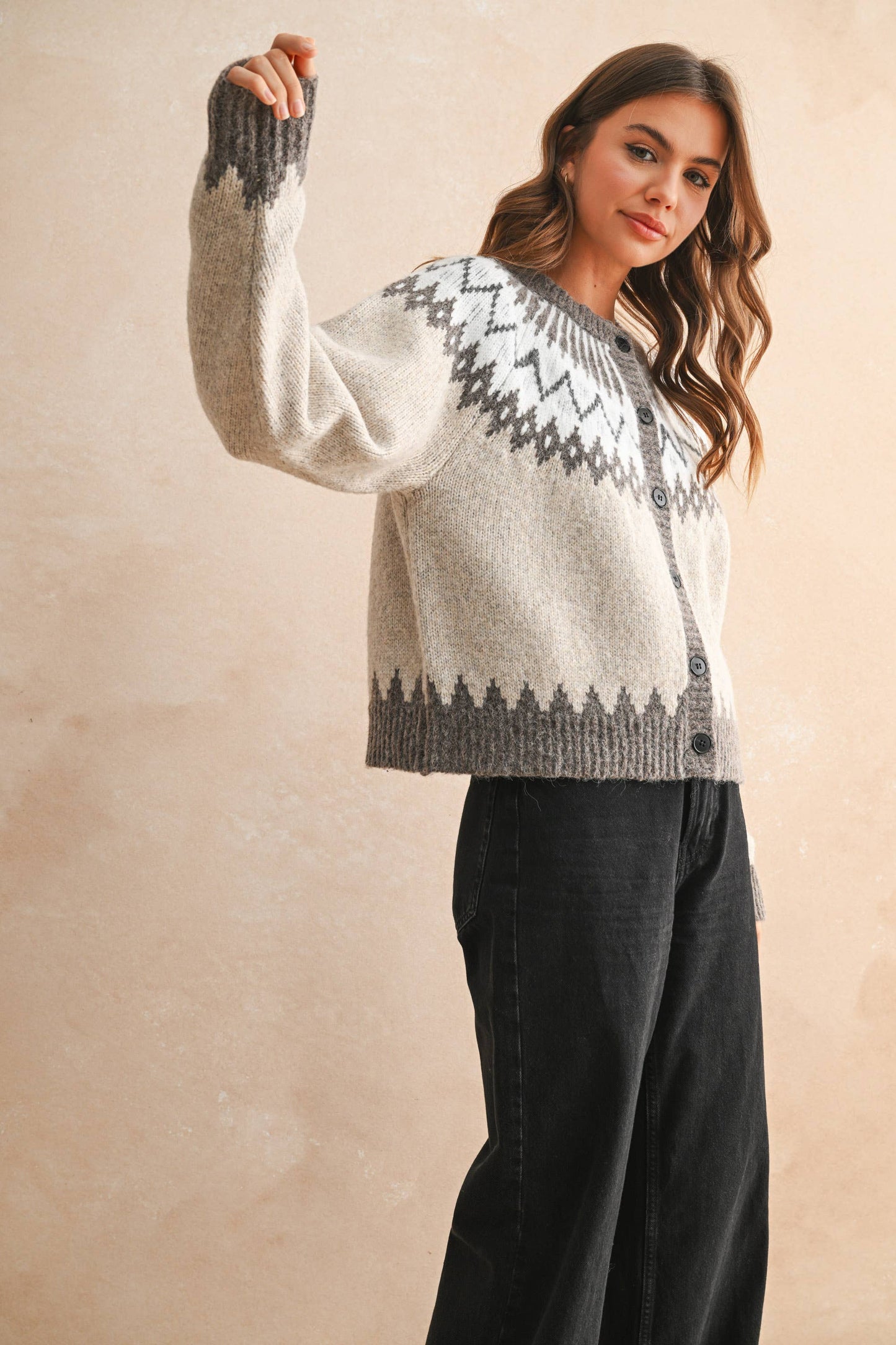 Pattern Knit Cardigan