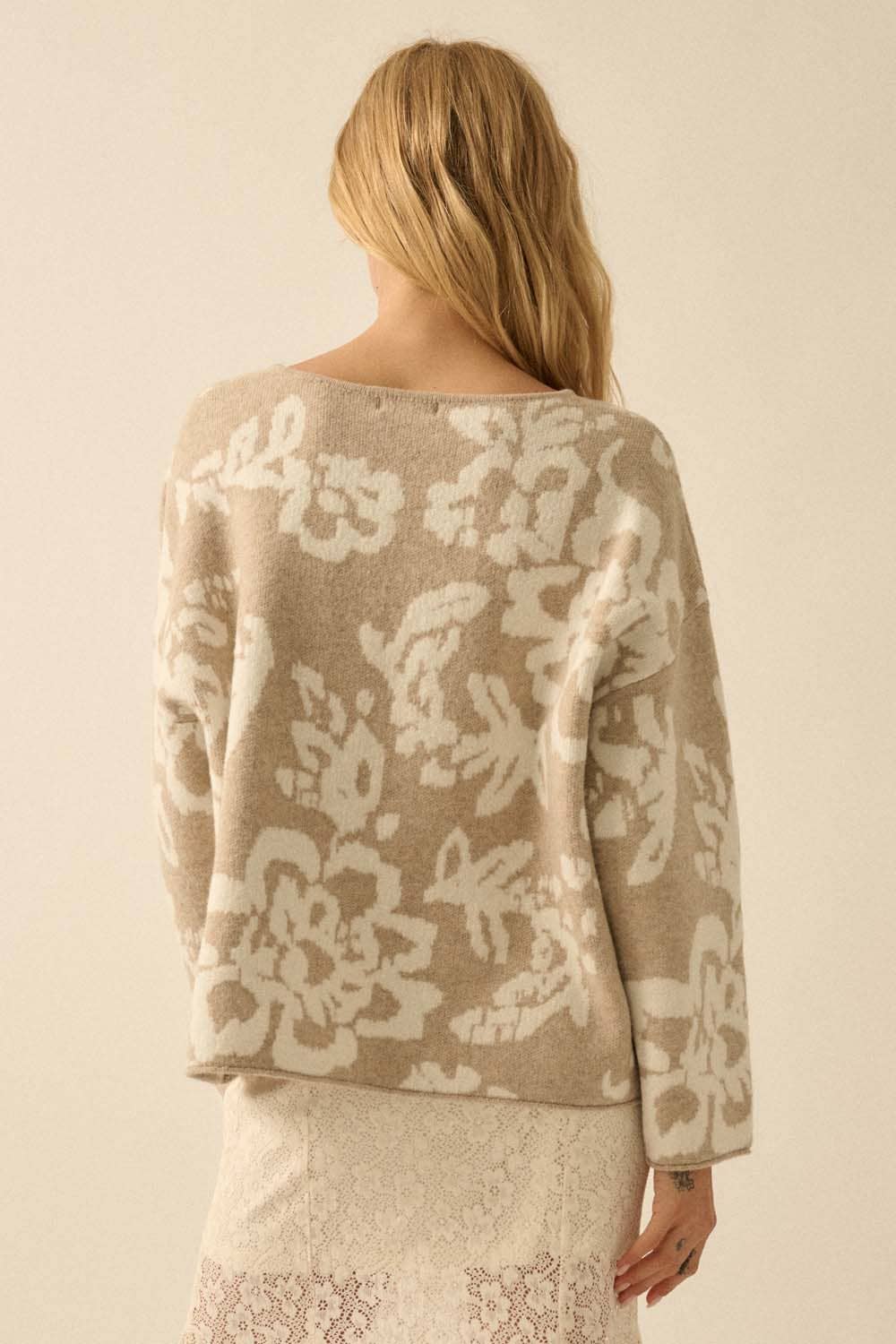 Floral Jacquard-Sweater