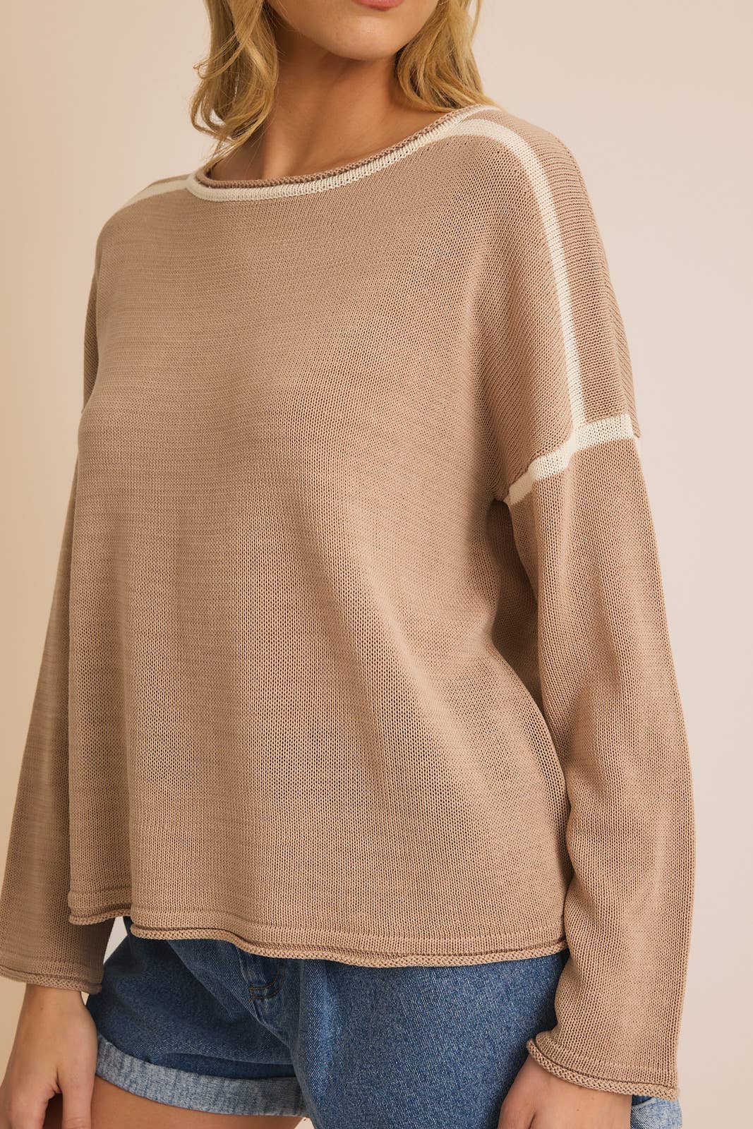 Contrast Sleeve Sweater