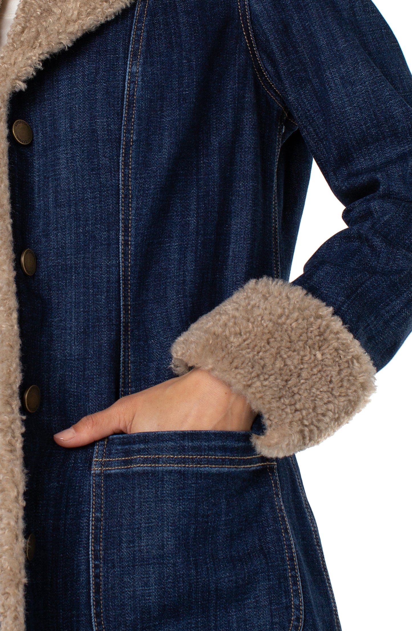 Sherpa Trim Trench Coat by Liverpool