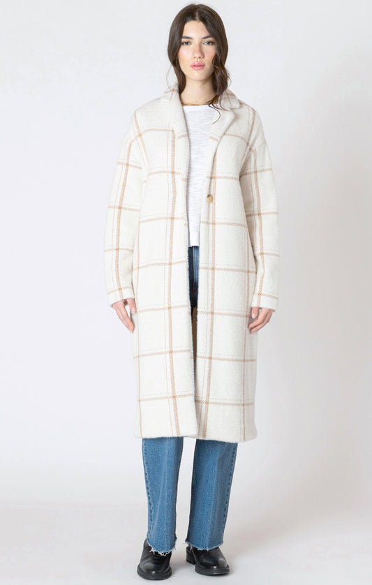 Dex Clothing Windowpane Long Line Sweater