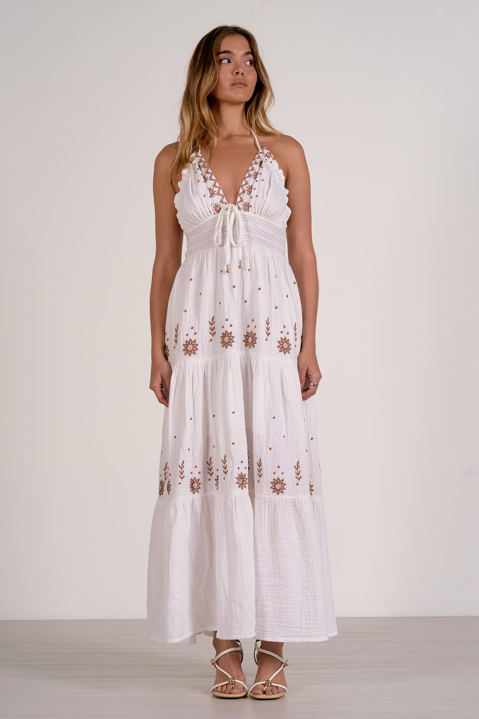 vintage inspired maxi dress – Traveling Chic Boutique CT Gold Lace Emerald Green POWER30 color:Brown