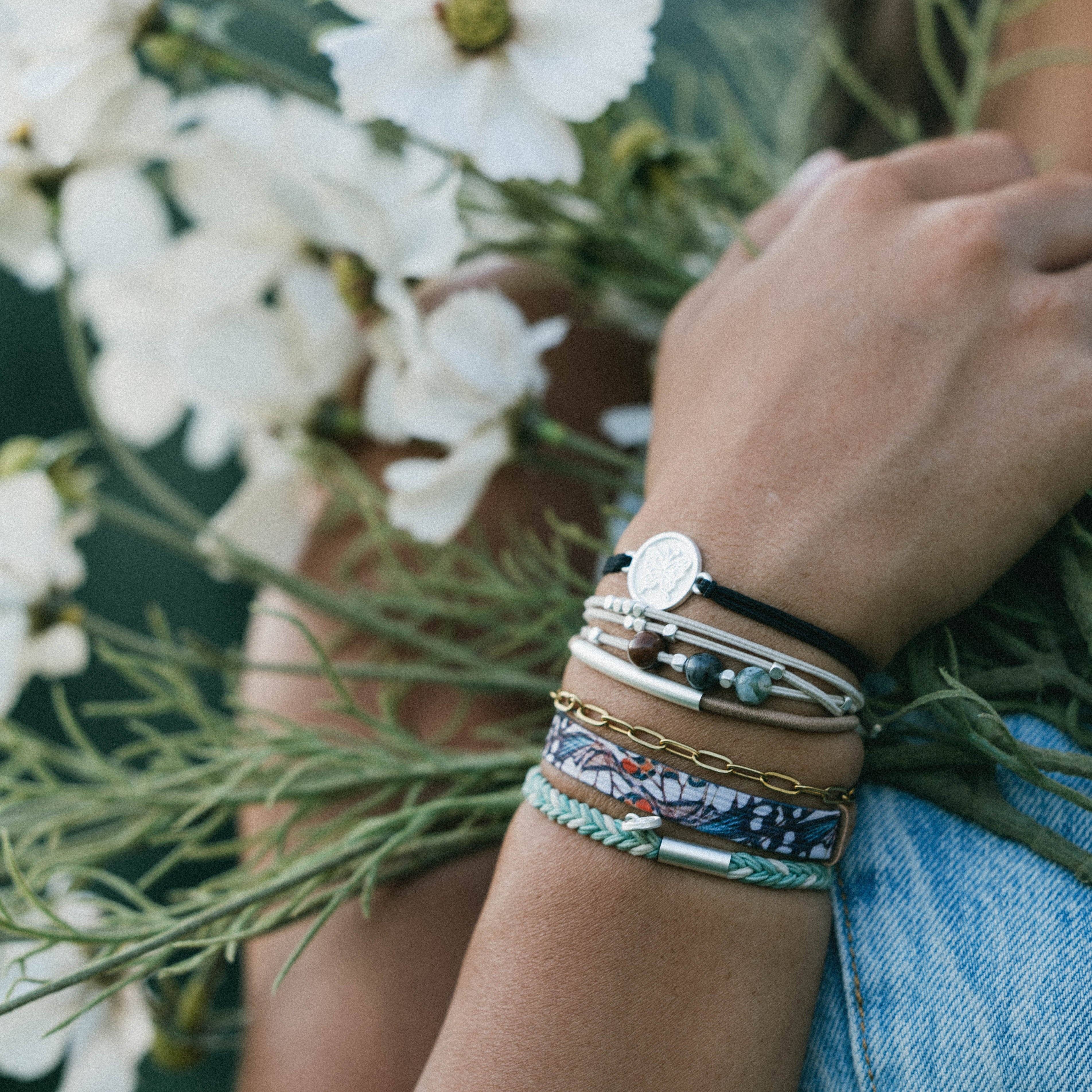 "Flourish" Natural Butterfly Hair Tie Bracelets