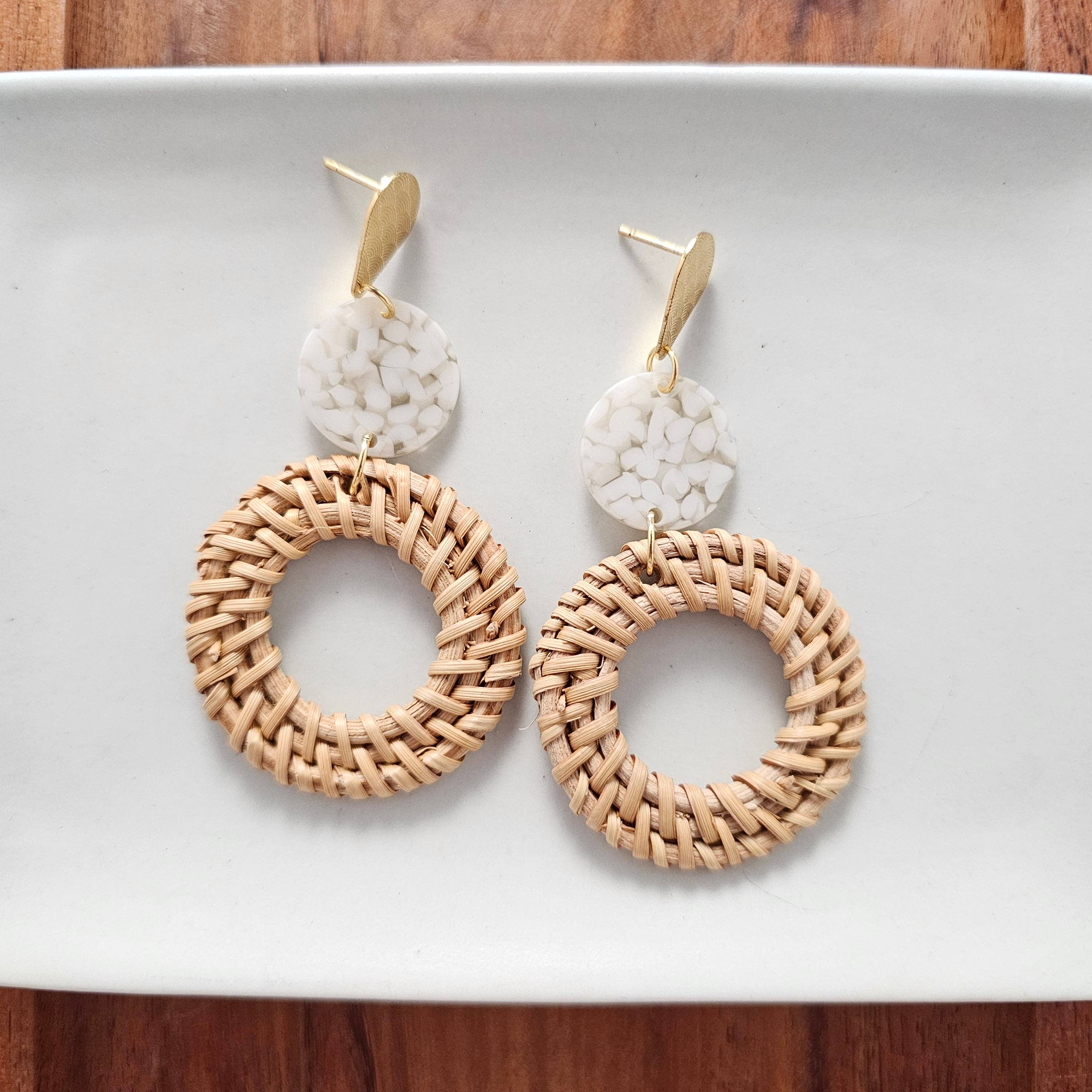 Lana Earrings - Dark Rattan // Resort, Jewelry
