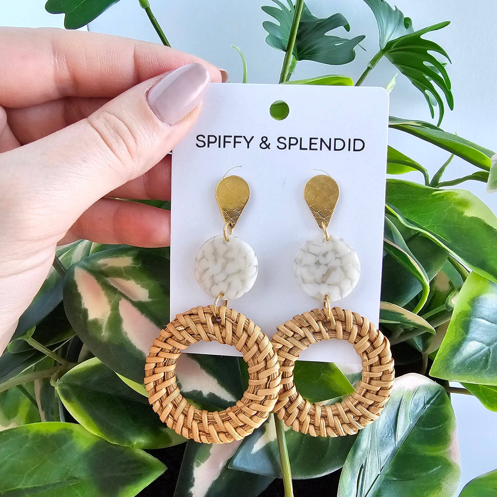 Lana Earrings - Dark Rattan // Resort, Jewelry