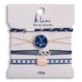 "Chip" Blue & Cream Hair Tie Bracelets with Removable Ball Marker