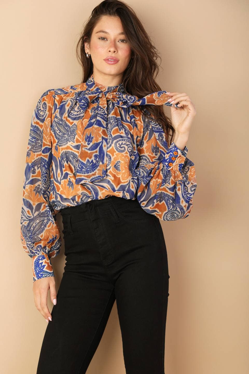 A printed woven top - IT13429