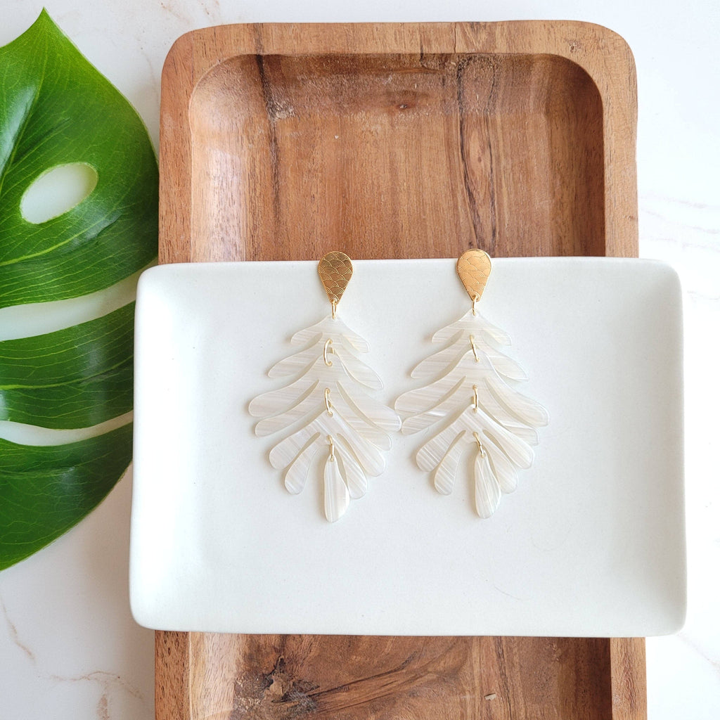Palm Earrings - Seashell // Jewelry, Resort