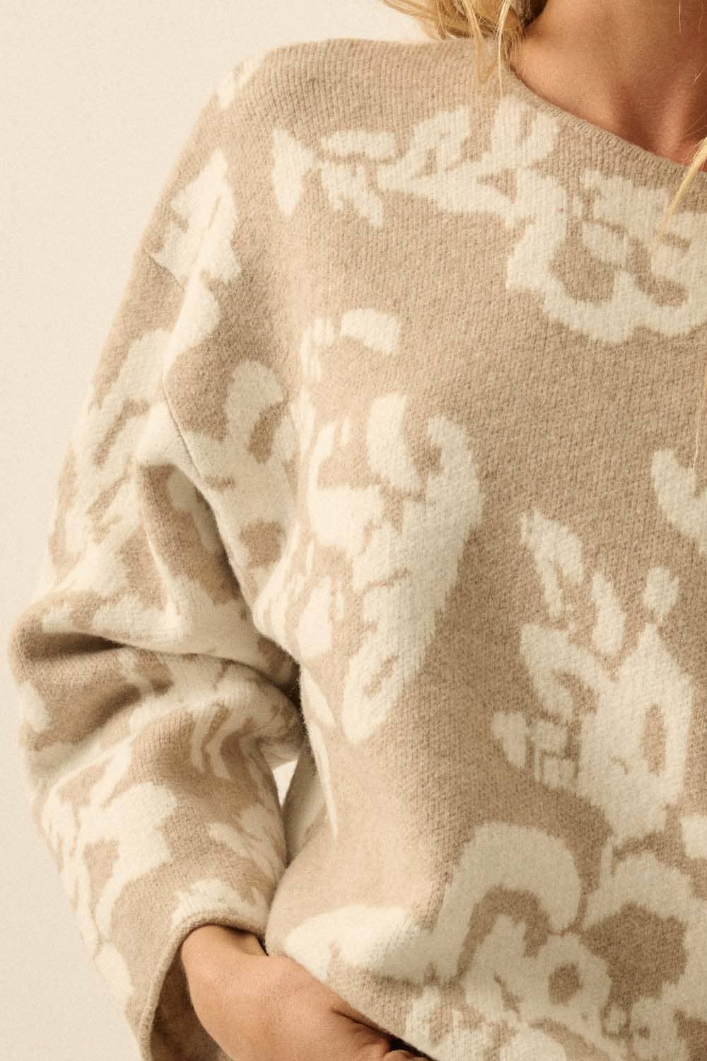 Floral Jacquard-Sweater