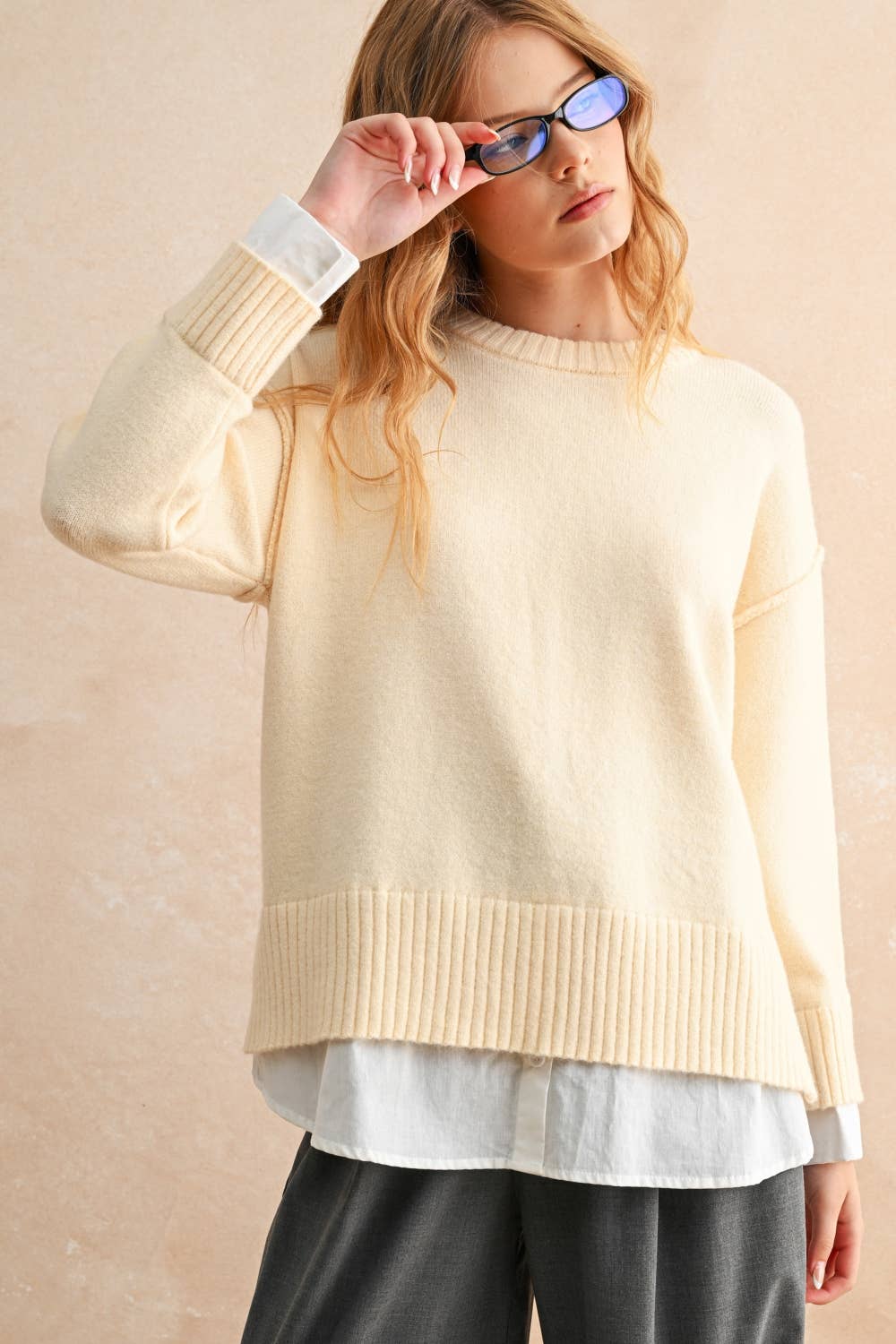 Combo Sweater Top