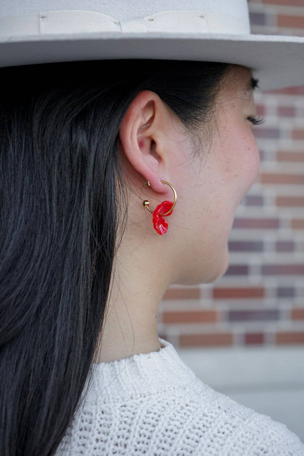 Magnolia Hoops - Poppy Red // Jewelry, Earrings, Fall