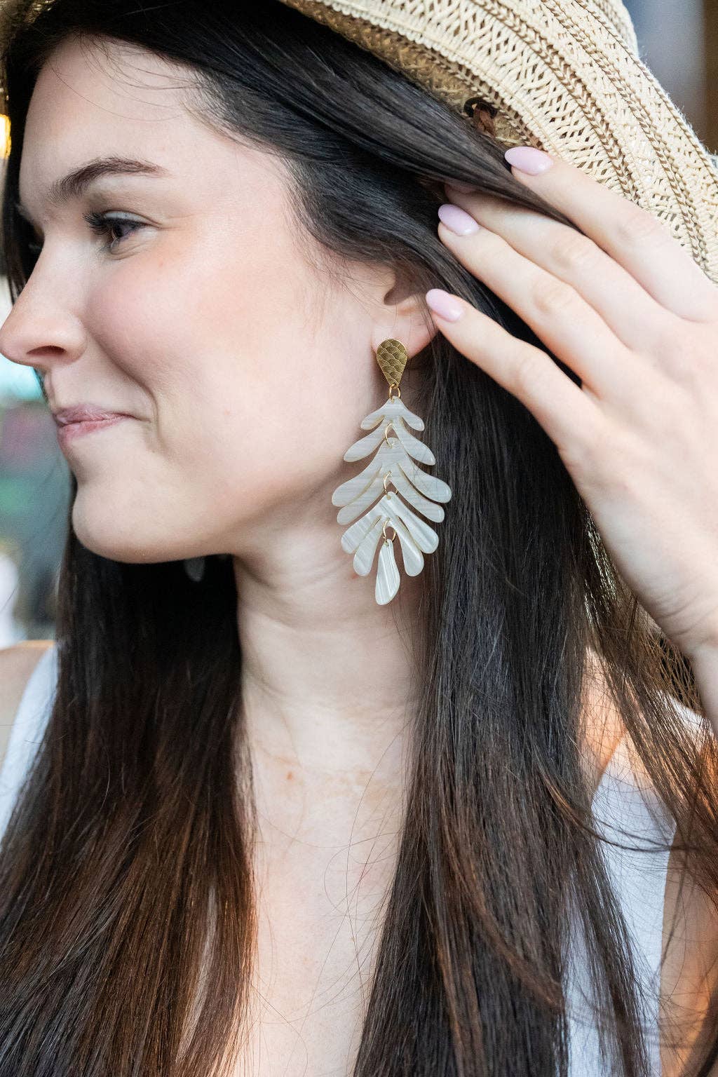 Palm Earrings - Seashell // Jewelry, Resort
