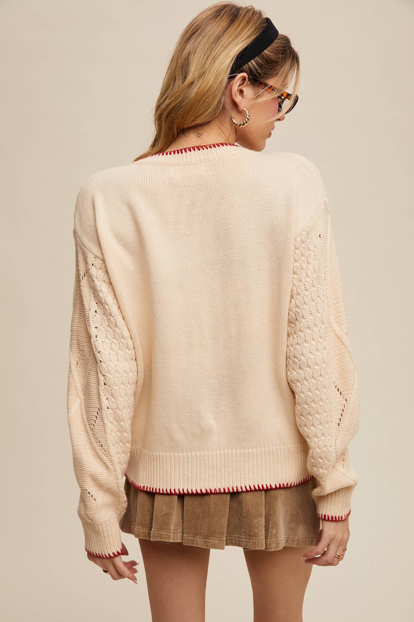 5678 Floral Embroidered Button-Up Cardigan