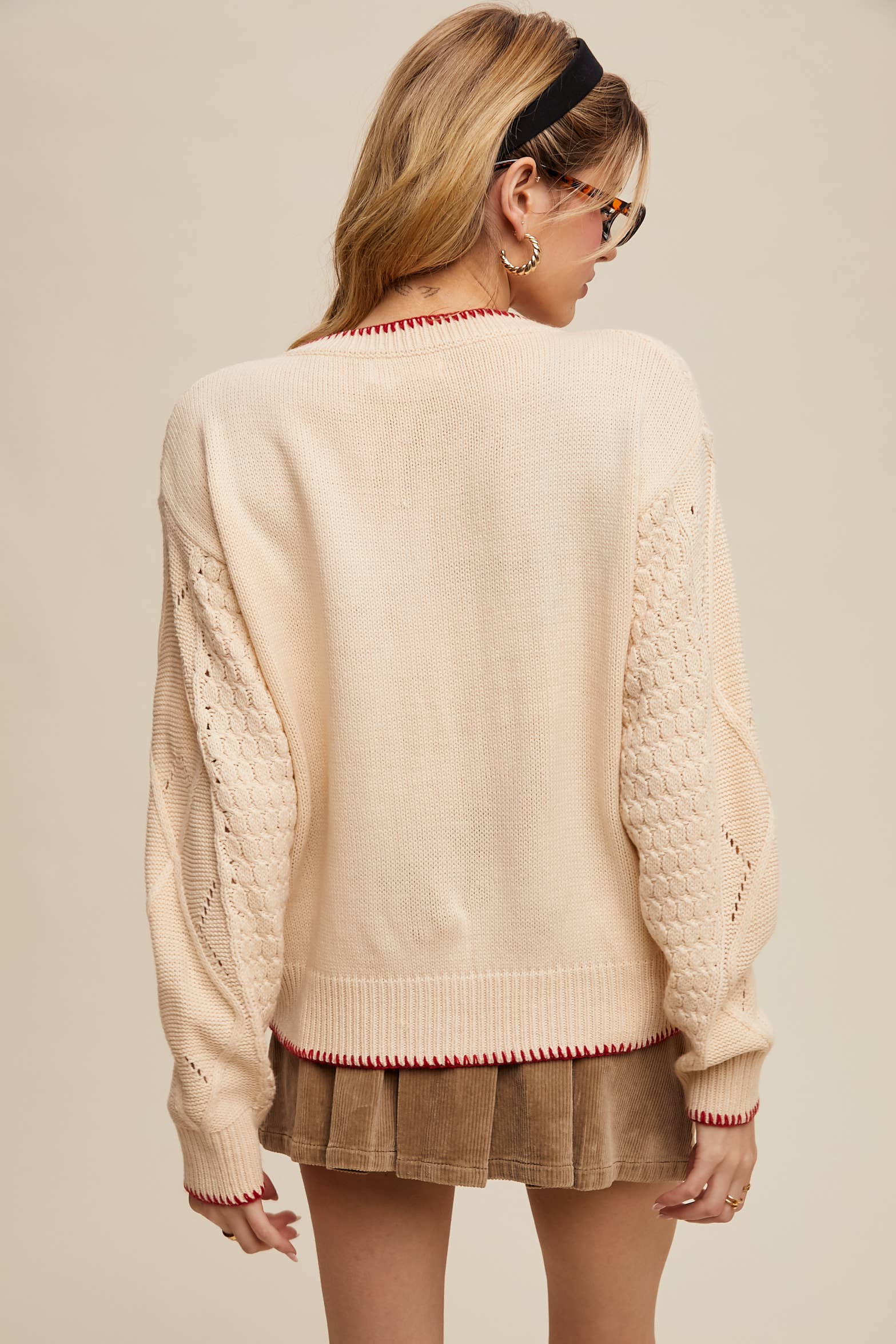 5678 Floral Embroidered Button-Up Cardigan