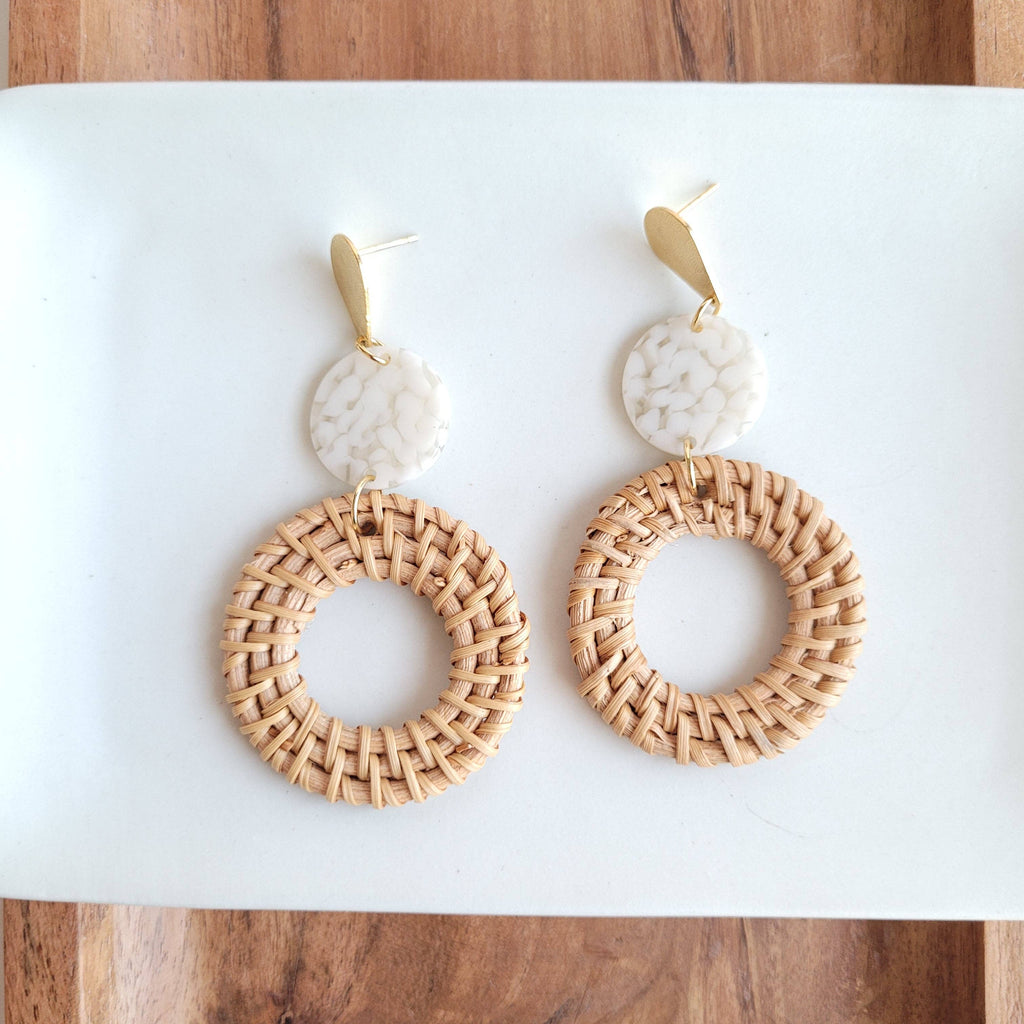 Lana Earrings - Dark Rattan // Resort, Jewelry