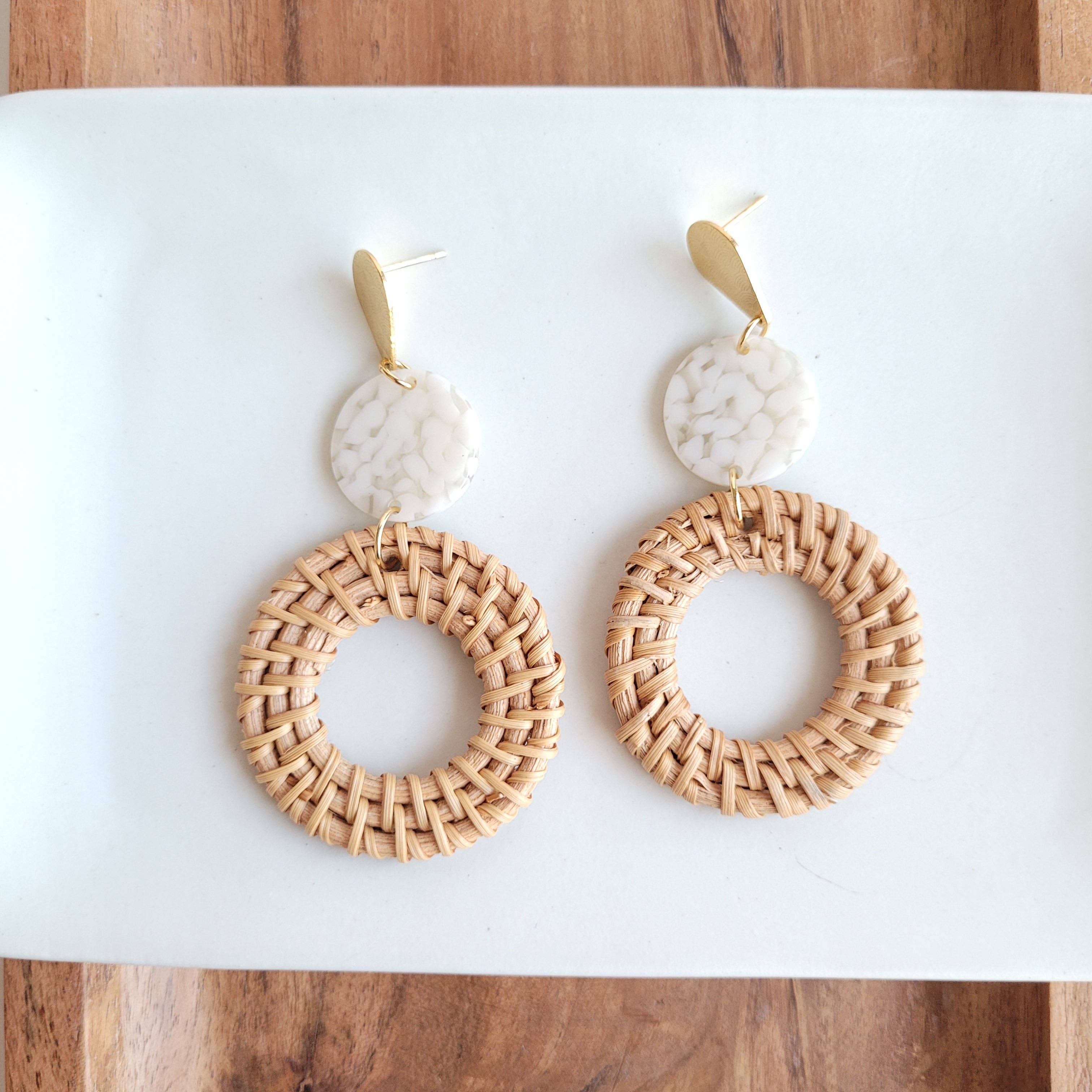 Lana Earrings - Dark Rattan // Resort, Jewelry