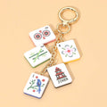 Mahjong Tile Drop Keychain Bag Charm