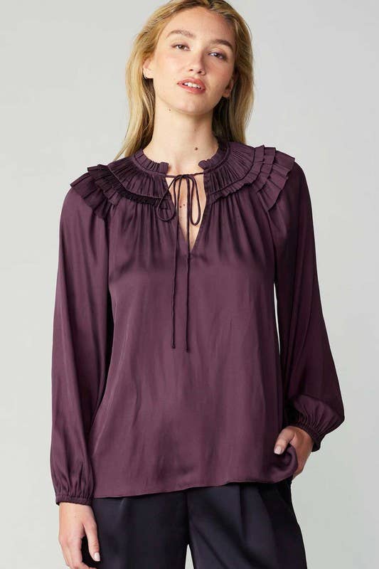 Shoulder Ruffled Detail Blouse