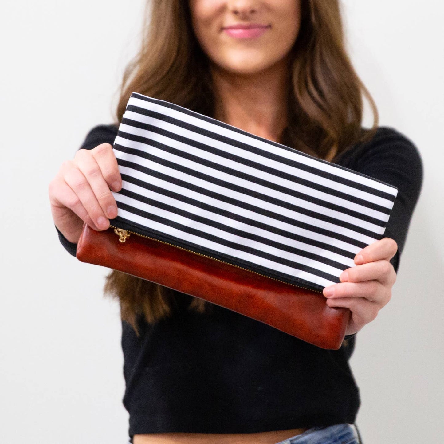 FoldOver Stripe Clutch -