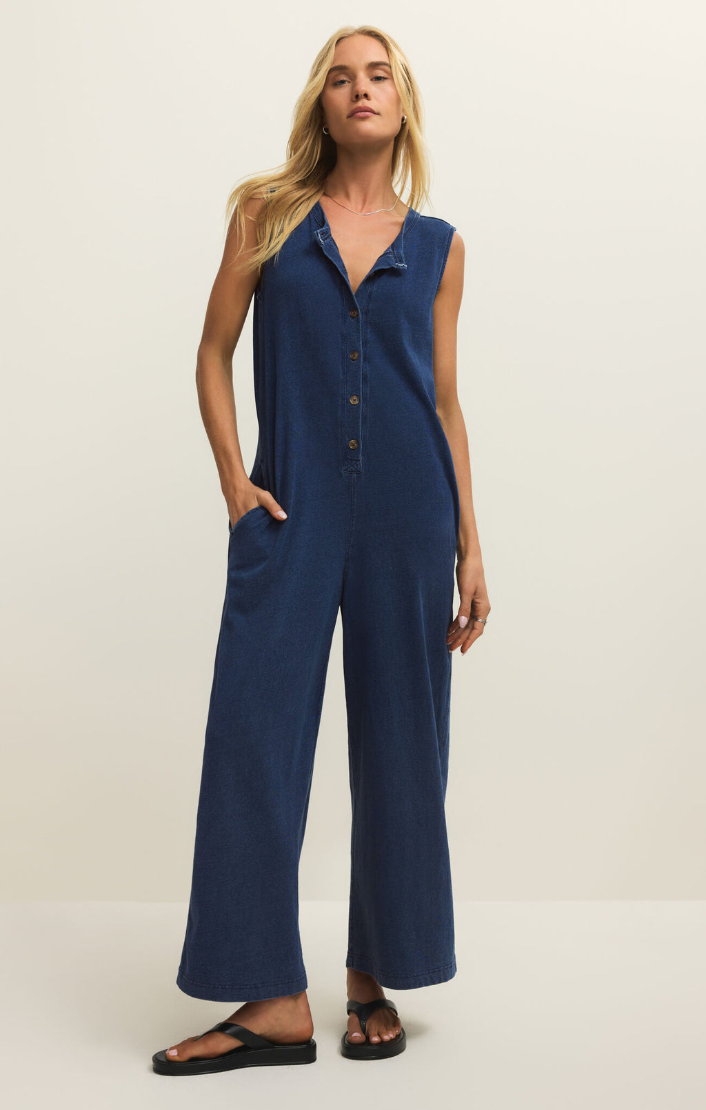 Fiona Jersey Denim Jumpsuit by Z Supply