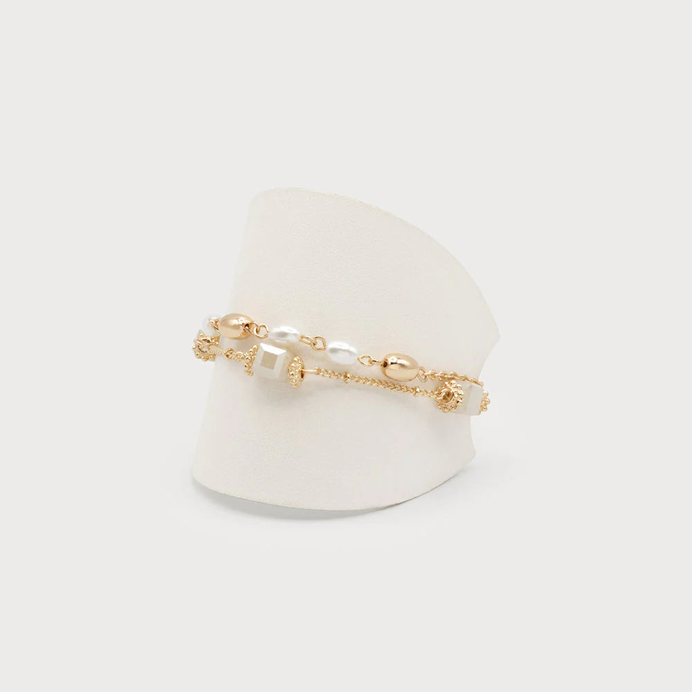 Two Row Pearl Bracelet