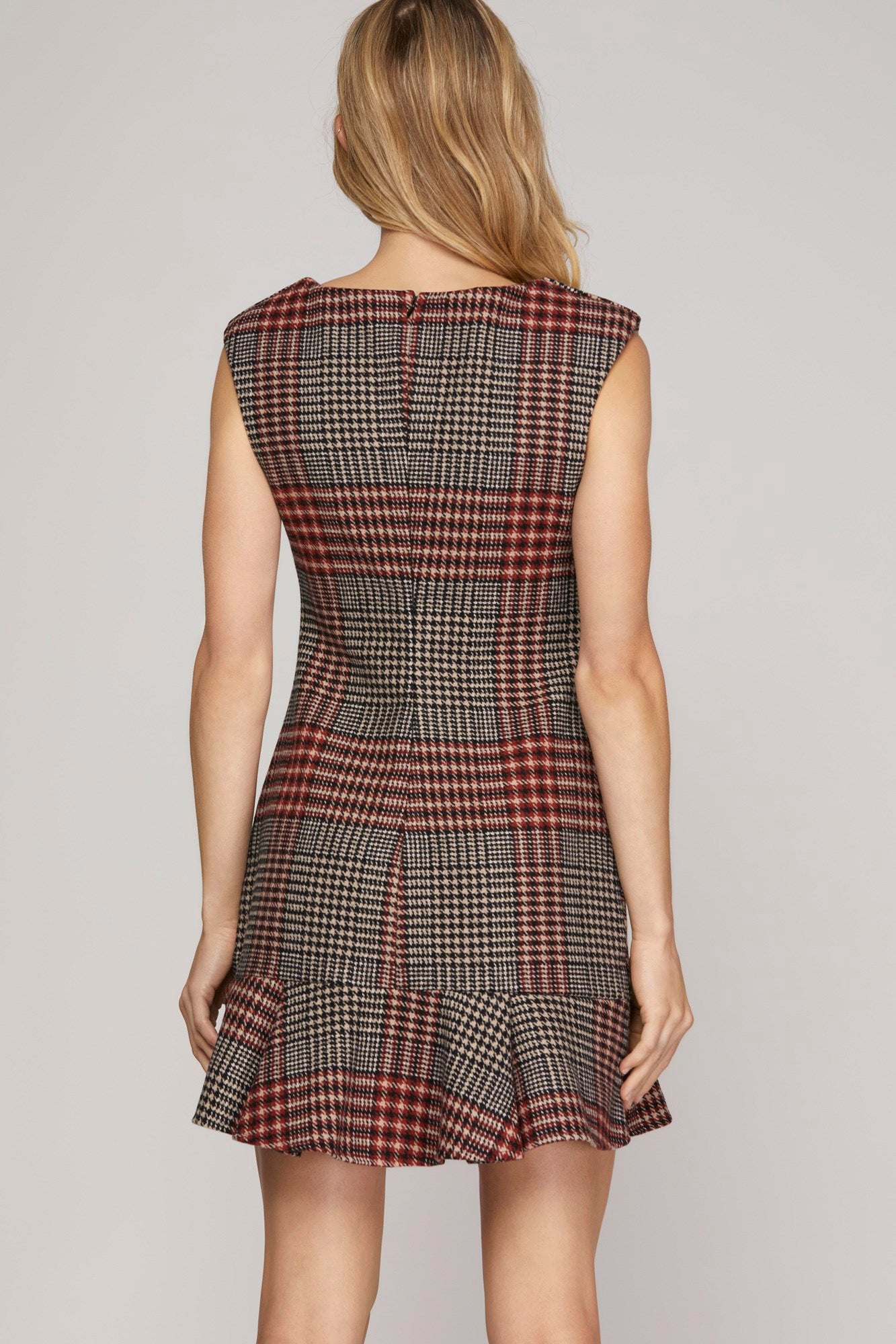 Sleeveless Plaid Dress
