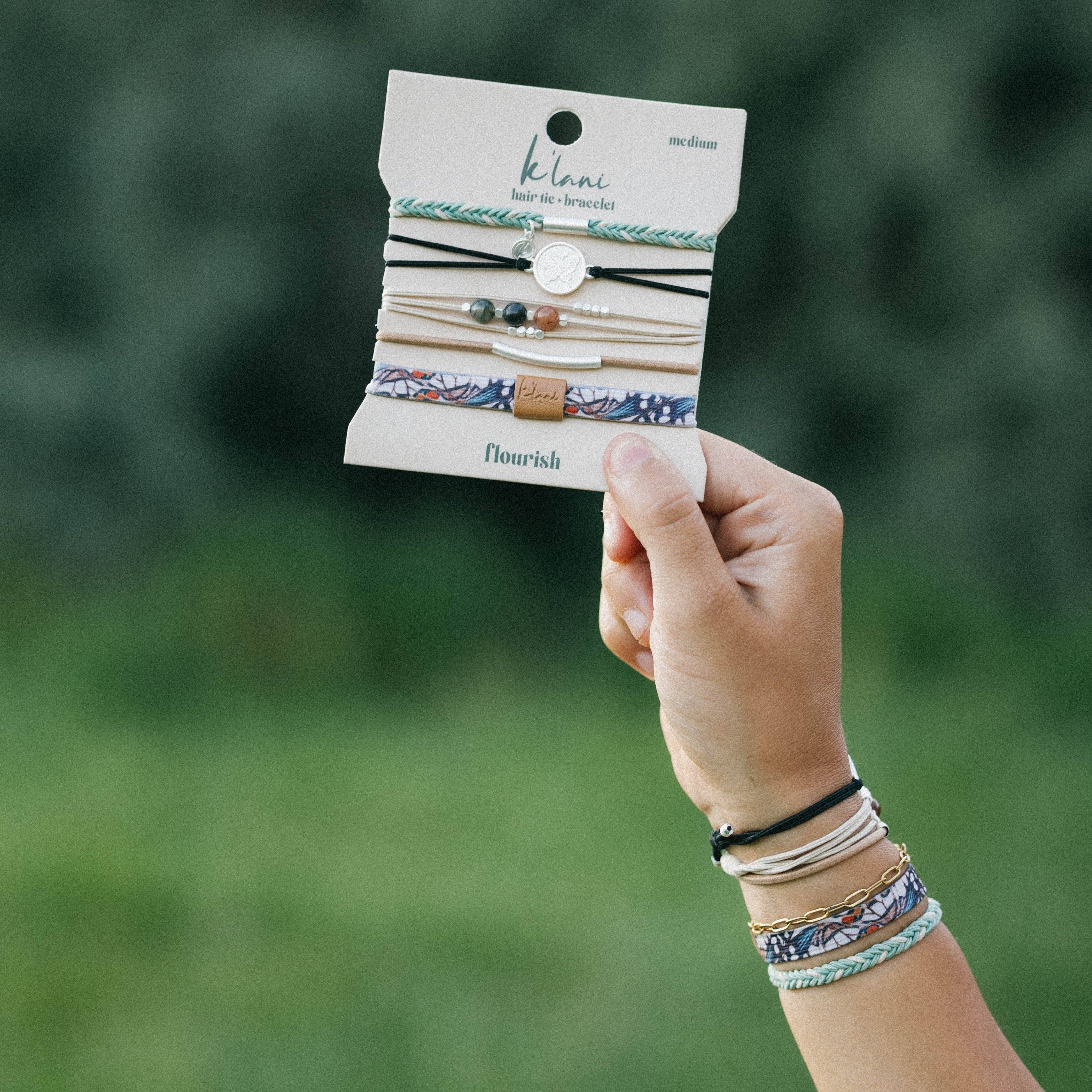 "Flourish" Natural Butterfly Hair Tie Bracelets