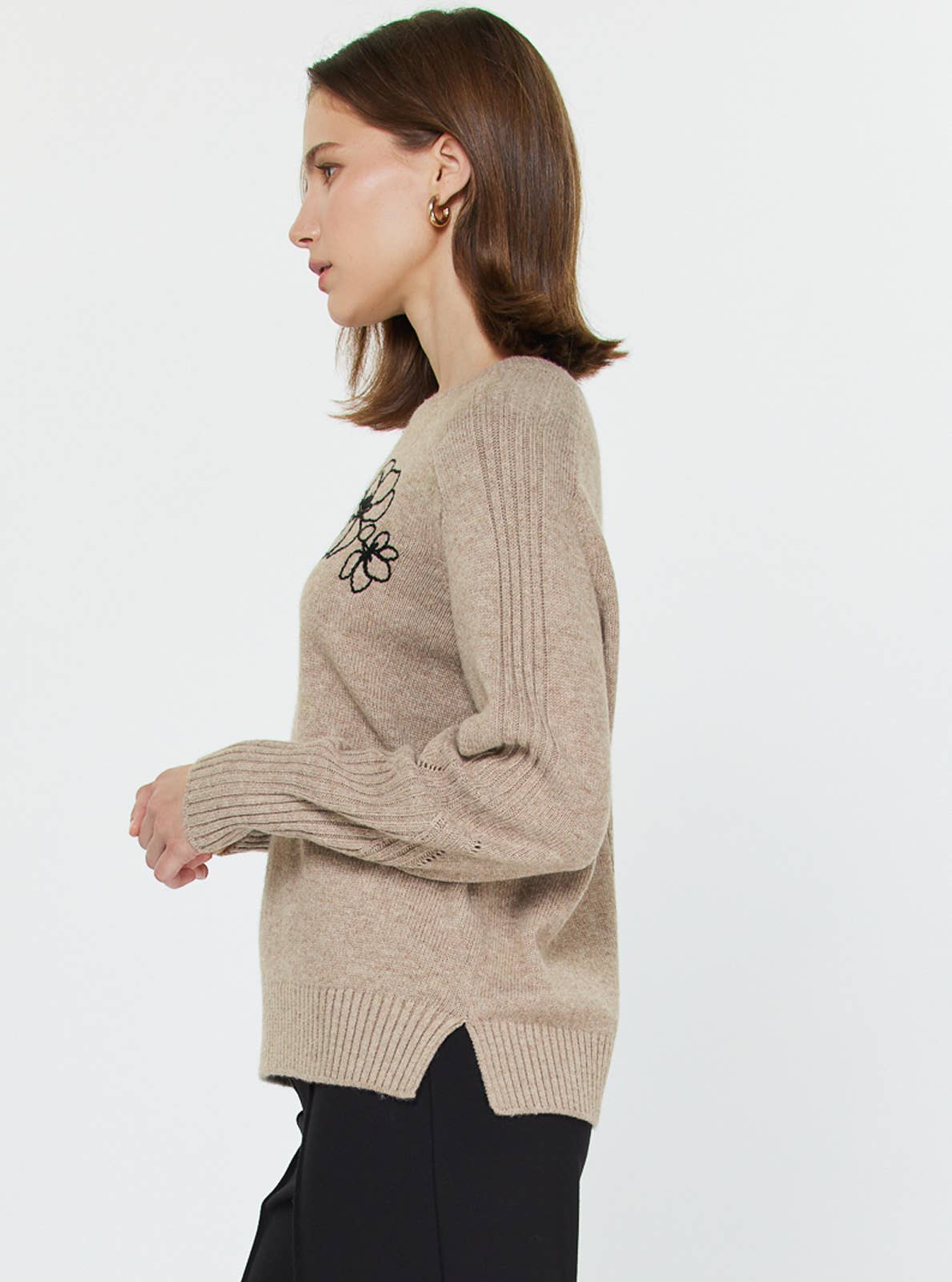 Cashmere Blend Embroidered Sweater