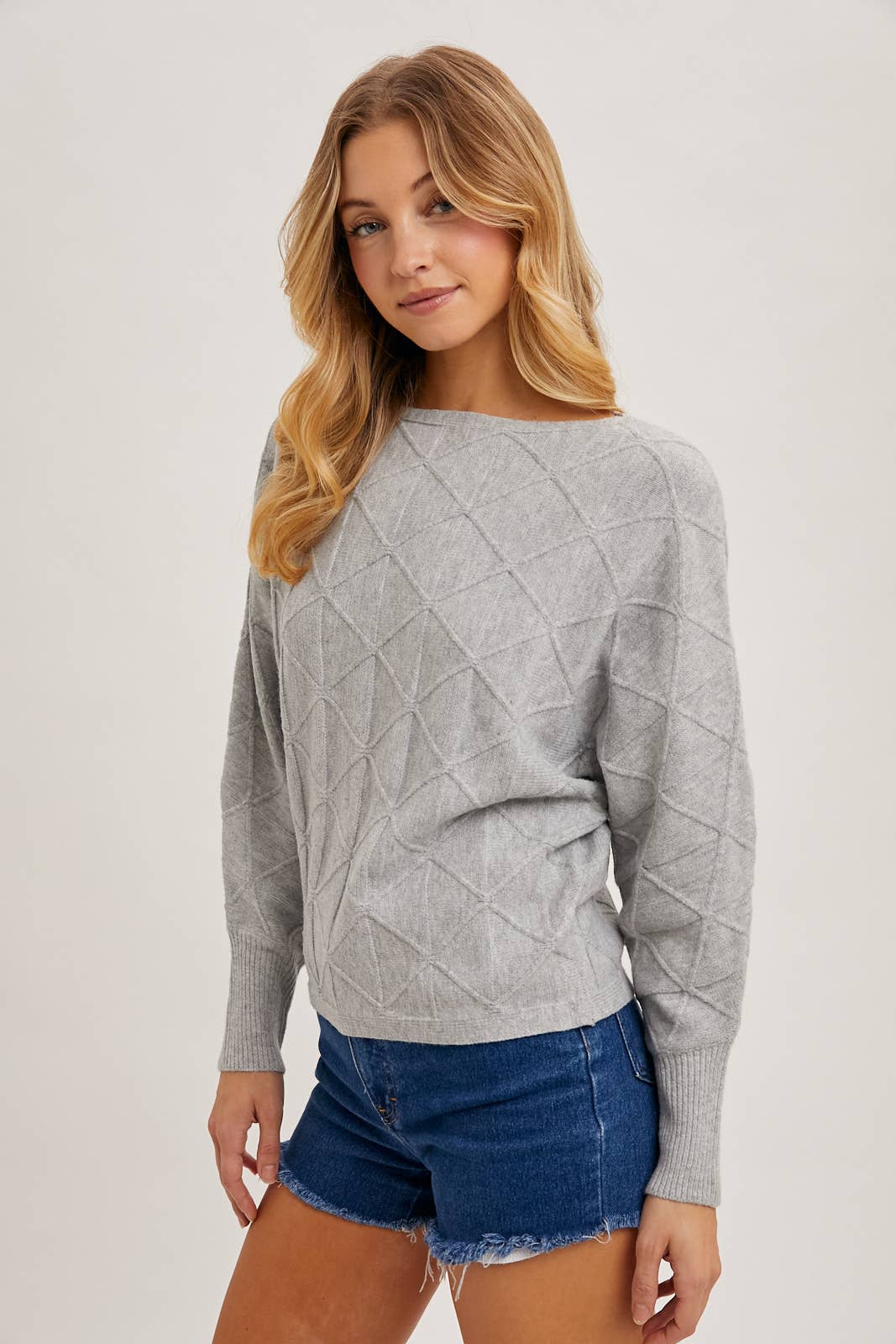 Boat Neck Diamond Sweater