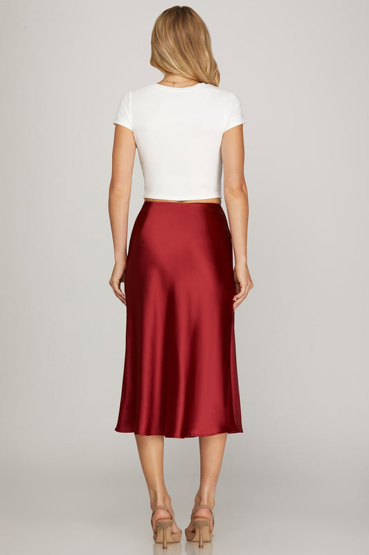 Satin Midi Skirt