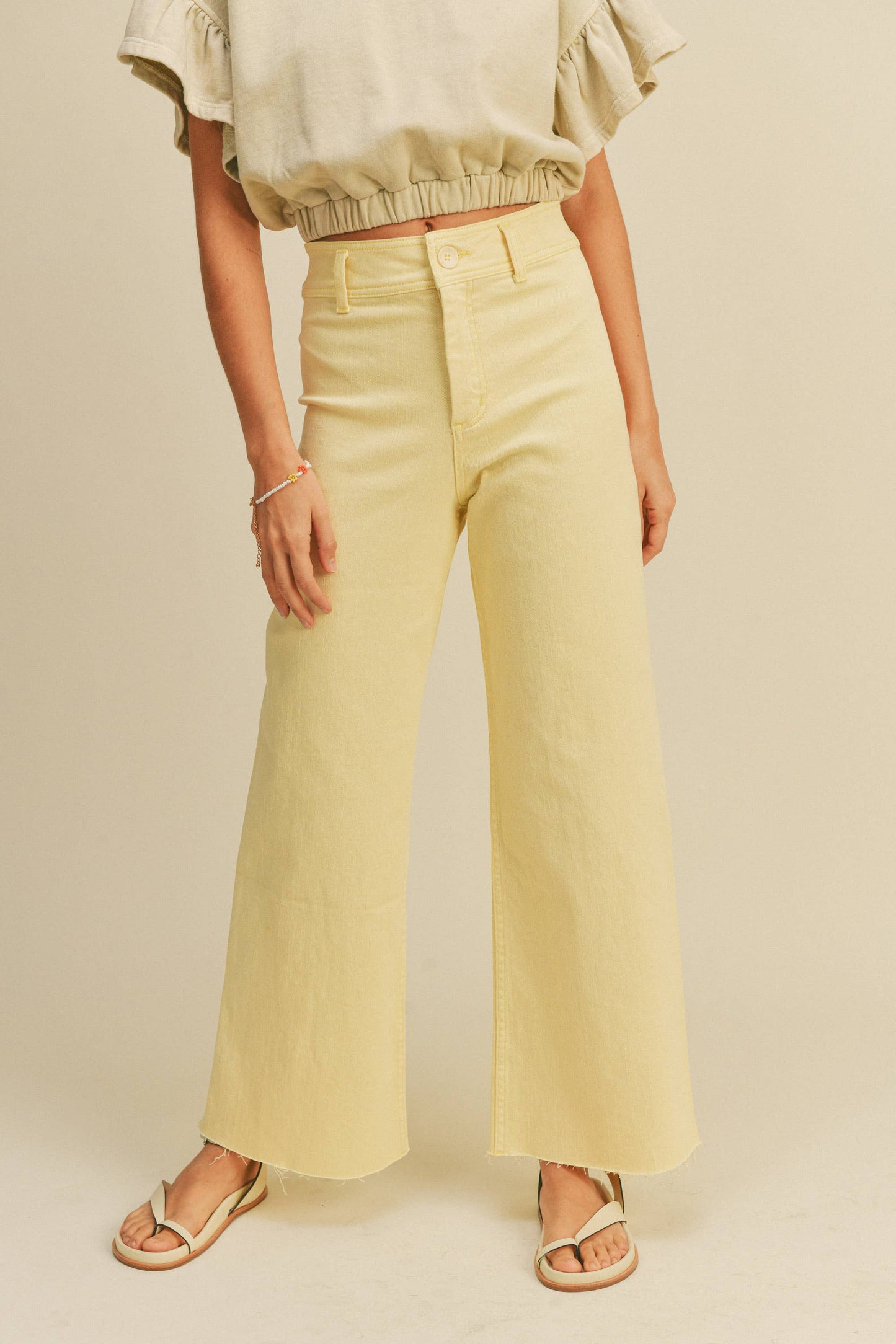 Straight Leg Wide Leg Denim Pants
