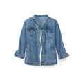 Ruffle Trimmed Denim Jacket