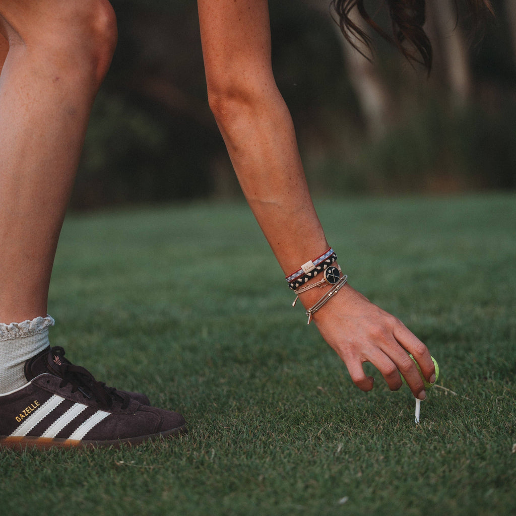 "Birdie" Black & Green Hair Tie Bracelets with Removable Ball Marker