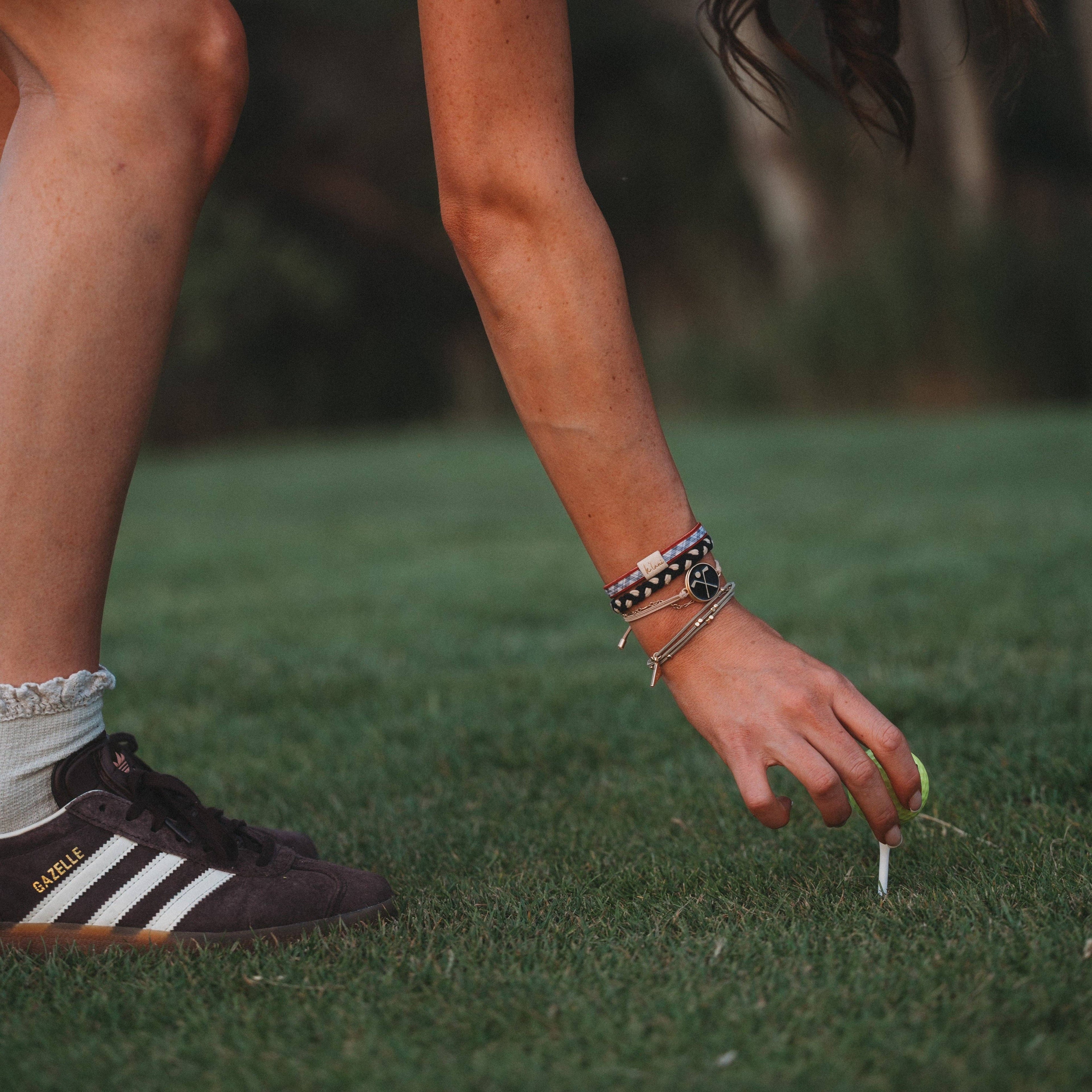 "Birdie" Black & Green Hair Tie Bracelets with Removable Ball Marker