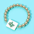 Mahjong Tile Accent Beaded Stretch Bracelet